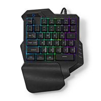 Nedis Bedraad Gaming Toetsenbord | USB Type-A | Membrane Toetsen | RGB | Enkelhandig | Universeel | USB Gevoed | Lengte stroomkabel: 1.60 m | Gaming -