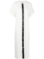 Ferragamo robe longue à manches courtes - Blanc