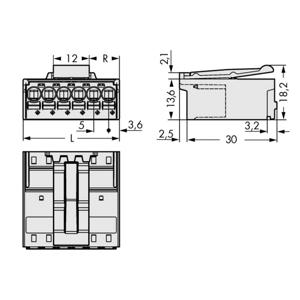 WAGO 2092-1522/002-000 Male behuizing (board) 2092 Totaal aantal polen: 2 Rastermaat: 5 mm Inhoud: 200 stuk(s)