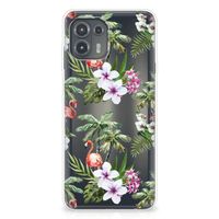 Motorola Edge 20 Lite TPU Hoesje Flamingo Palms