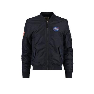 America Today zomer bomberjack Juke met 3D applicatie donkerblauw