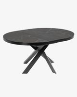 Kave Home Uitschuifbare Ronde Eettafel Vashti 120-160 x 120cm - Zwart Marmer - thumbnail