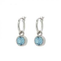 Biba Hang Oorbellen Zilver met Swarovski Steentje Aquamarine
