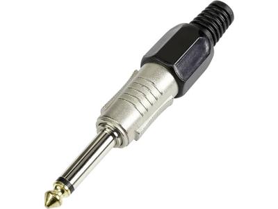 TRU COMPONENTS Jackplug 6.35 mm Stekker, recht Aantal polen: 2 Mono Zilver 1 stuk(s)