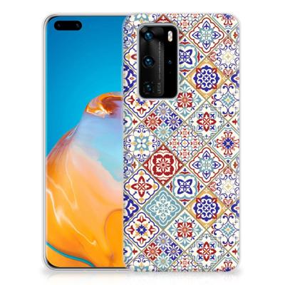 Huawei P40 Pro TPU Siliconen Hoesje Tiles Color