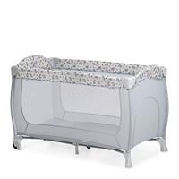 Hauck 600832 Sleep'n Play Go Plus 4-delig campingbedje vanaf de geboorte tot 15 kg, met zijopening, wielen, inklapbaar, draagtas - grijs, beige