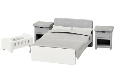 byAstrup houten poppenhuis slaapkamer 5 delig