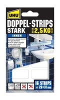 UHU Dubbele strips sterk, extra sterke dubbelzijdige kleef- en montagestrips, 16 strips