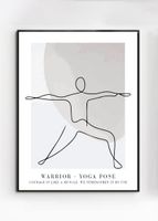 Poster Warrior – Gedrukt papier – Beige, Zwart, Wit & Grijs – 30×40 cm