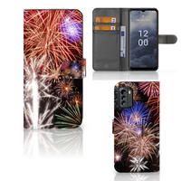 Nokia G60 Wallet Case met Pasjes Vuurwerk - thumbnail