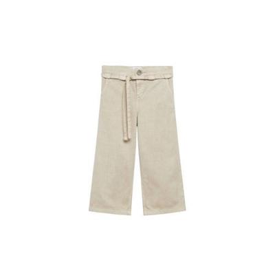 Mango Kids high waist straight fit broek pastelbruin