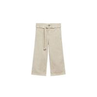Mango Kids high waist straight fit broek pastelbruin