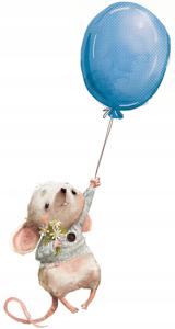 Muursticker - Muis met Ballon