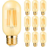 Voordeelpak 10x Amber LED Filament Lamp E27 - Zeer Warm Wit 4W