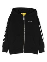 Off-White Kids logo-print zip-up hoodie - Noir - thumbnail