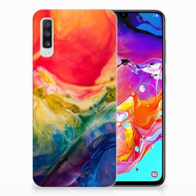 Hoesje maken Samsung Galaxy A70 Watercolor Dark Hoesje maken Samsung Galaxy A70 Watercolor Dark