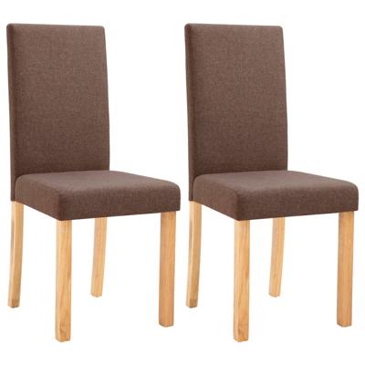 vidaXL Eetkamerstoelen 2 st stof bruin vidaXL Eetkamerstoelen 2 st stof bruin