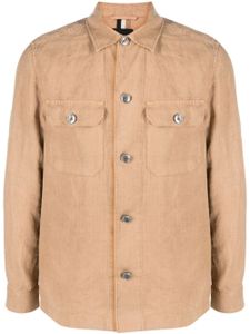 BOSS long-sleeved linen overshirt - Tons neutres