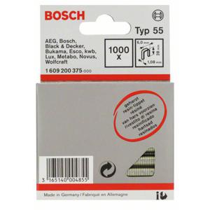 Niet met smalle rug type 55, geharst, 6 x 1,08 x 28 mm, verpakking van 1000 stuks 1000 stuk(s) Bosch Accessories 1609200375 Afm. (l x b) 28 mm x 6 mm