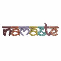 Houten Muurdecoratie - Namaste - Gekleurde Stippen (ca 60 x 15 cm) - thumbnail