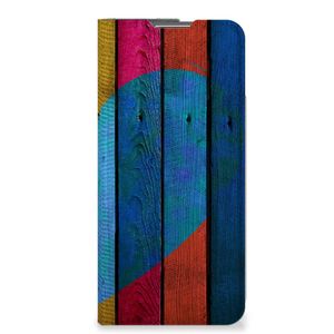 OPPO Find X5 Pro Book Wallet Case Wood Heart - Cadeau voor je Vriend