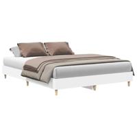 vidaXL Bedframe zonder matras 140x200 cm spaanplaat wit, slaapkamermeubilair, bedbodem, tweepersoonsbed, bed, bedstee, palletbed, paneelbed