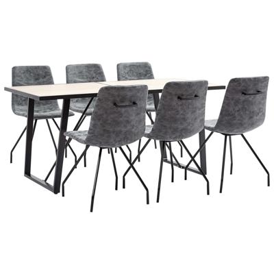 vidaXL 7-delige Eethoek kunstleer zwart vidaXL 7-delige Eethoek kunstleer zwart