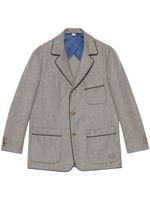 Gucci blazer en cachemire à simple boutonnage - Gris