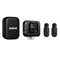 Shure MoveMic Two Kit - Pro Draadloze Lavalier Microfoons met camera receiver voor DSLR's, iPhone & Android, Bluetooth Mini Mic, 24 uur opladen, IPX4, Compact & draagbare clip Lavs (MV-TWO-Z6)