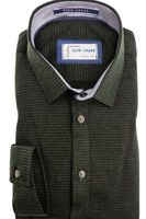 Blue Crane Slim Fit Jersey shirt donkergroen, Pied De Poule - thumbnail