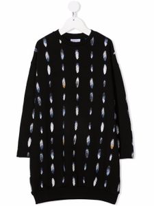 Marcelo Burlon County Of Milan Kids robe-sweat à imprimé plumes - Noir