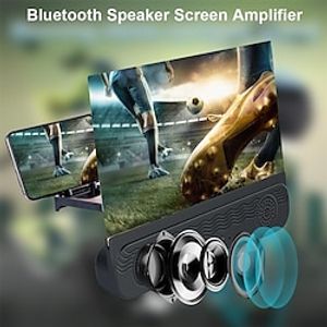 4 in1 bluetooth 5.0 mobiele telefoon scherm vergrootglas 3d vergroter 12 inch vergrootglas beugel desktop houder standaard voor telefoon Lightinthebox