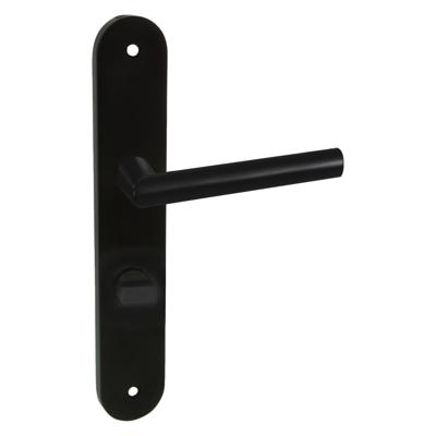 Impresso London Binnendeurbeslag Ovaal met Schroefen WC Rozet | Zwarte Deurklink | Set van 2 Deurkrukken