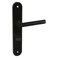 Impresso London Binnendeurbeslag Ovaal met Schroefen WC Rozet | Zwarte Deurklink | Set van 2 Deurkrukken