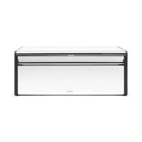 Brabantia Fall Front Broodtrommel – grote opbergdoos voor brood, bagels, broodjes, ruimtebesparend design met platte bovenkant – briljant staal