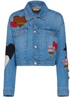 Marni veste en jean à détails patch - Bleu