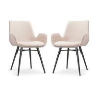 Nolon Nova-Eef Eetkamerstoelen Set van 2 - Beige - Zwarte Poten