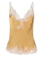 Carine Gilson Calais-Caudry lace-trim silk camisole - Tons neutres