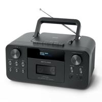 MUSE Draagbare DAB+ radio met Bluetooth cd-speler, cassettespeler, FM, hoofdtelefooningang, AUX-in, LCD-display, muziekstreaming, zwart (M-182DB)