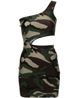 VETEMENTS robe courte à imprimé camouflage - Vert