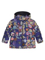 Dolce & Gabbana Kids doudoune à imprimé graphique - Bleu