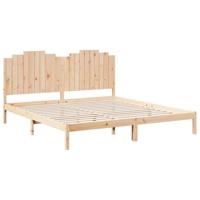 vidaXL Bedframe extra lang zonder matras massief hout 180x210 cm, bed, 2-persoonsbed slaapkamermeubel, houten bed, tweepersoonsbed, houten bedframe