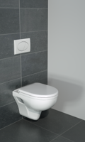 Linie Enzo hangend toilet hoogglans wit open spoelrand met luxe wc-bril, inclusief isolatieset