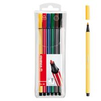 STABILO Pen 68 viltstift Blauw, Groen, Oranje, Roze, Rood, Geel 6 stuk(s)