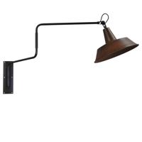 Masterlight Roestbruine wandleeslamp Industria 122cm roestbruin met zwart 3546-05-25-25