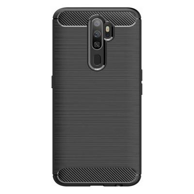 Shop4 - Oppo A5 (2020) Hoesje - Zachte Back Case Carbon Zwart
