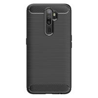Shop4 - Oppo A5 (2020) Hoesje - Zachte Back Case Carbon Zwart