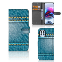 Motorola Moto G100 Wallet Case met Pasjes Jeans - thumbnail