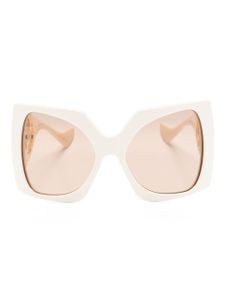 Gucci Eyewear lunettes de soleil carrées à logo GG - Tons neutres