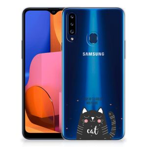 Samsung Galaxy A20s Telefoonhoesje met Naam Cat Good Day